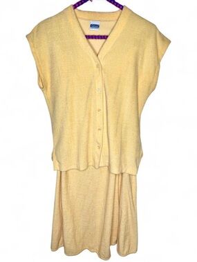 Vintage Catalina Yellow Terry Cloth Matching Set